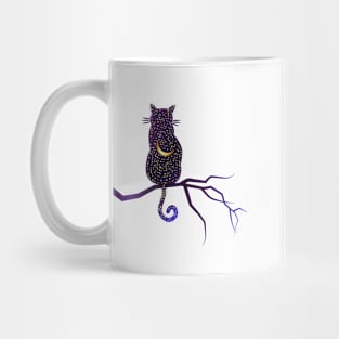 Cat-night in the stars and the moon Mug